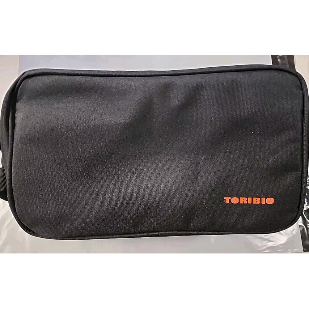 Mens Toiletry Bag Black  Organizer Zipper Travel Shave Pouch Pockets